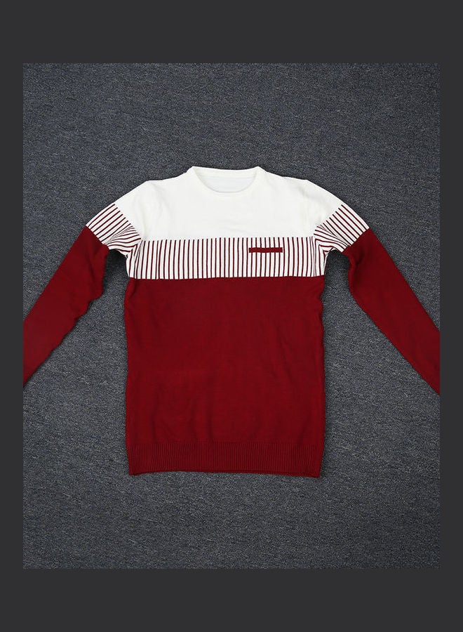 Knitted Long Sleeve Sweater Red - Image 2