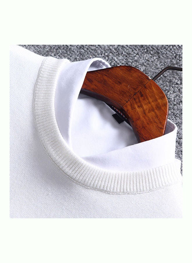 Knitted Long Sleeve Sweater White - Image 5
