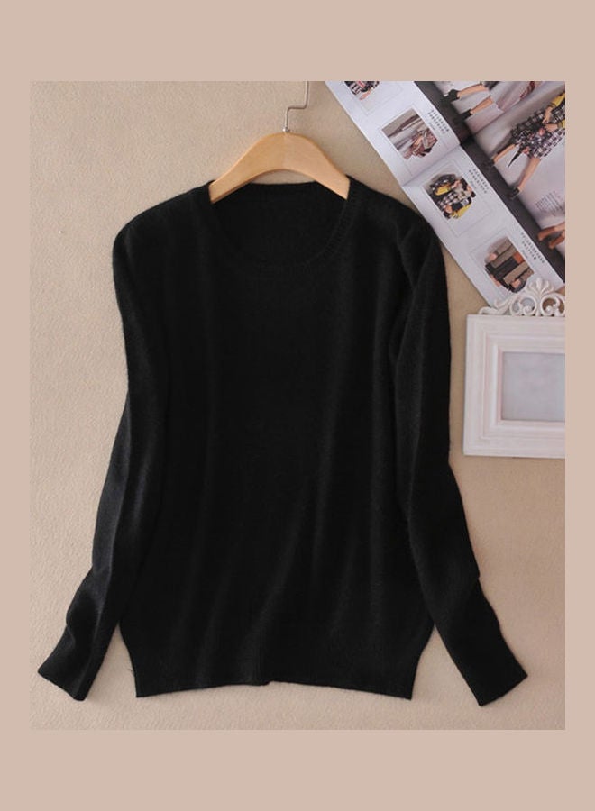 Solid Long Sleeve Sweater Watermelon Red - Image 5