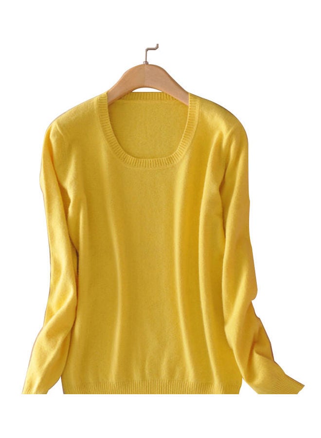 سترة سادة بأكمام طويلة أصفر - Image 1