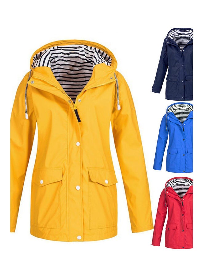 Waterproof Solid Hooded Jacket White  - Image 2