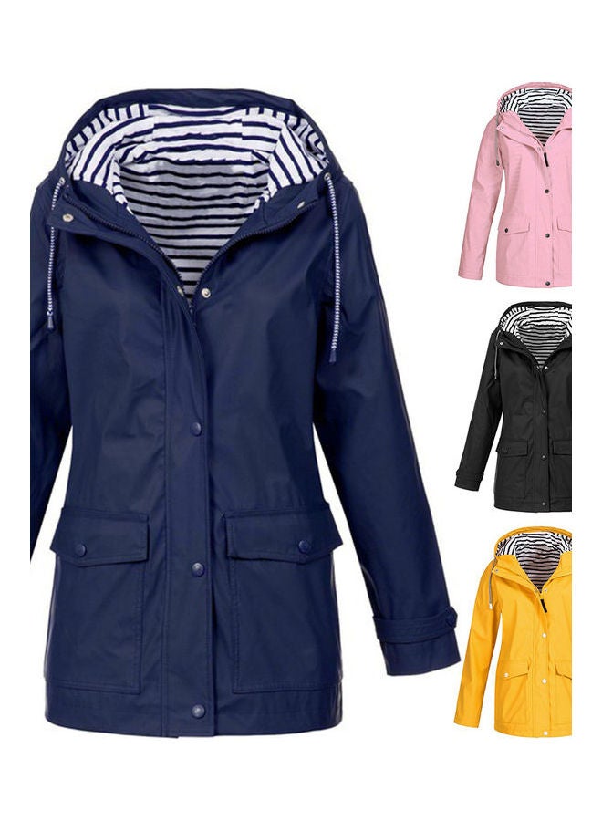 Waterproof Solid Hooded Jacket White  - Image 4