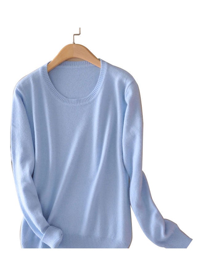 سترة سادة بأكمام طويلة أزرق سماوي - Image 1