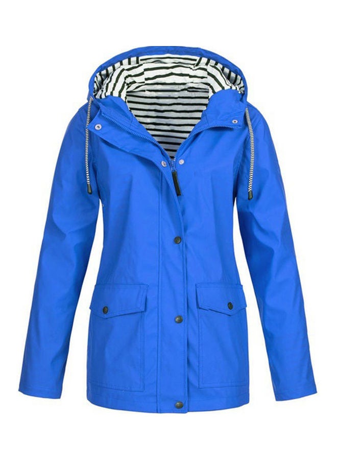 Windproof Waterproof Hooded Jacket Blue - Image 1