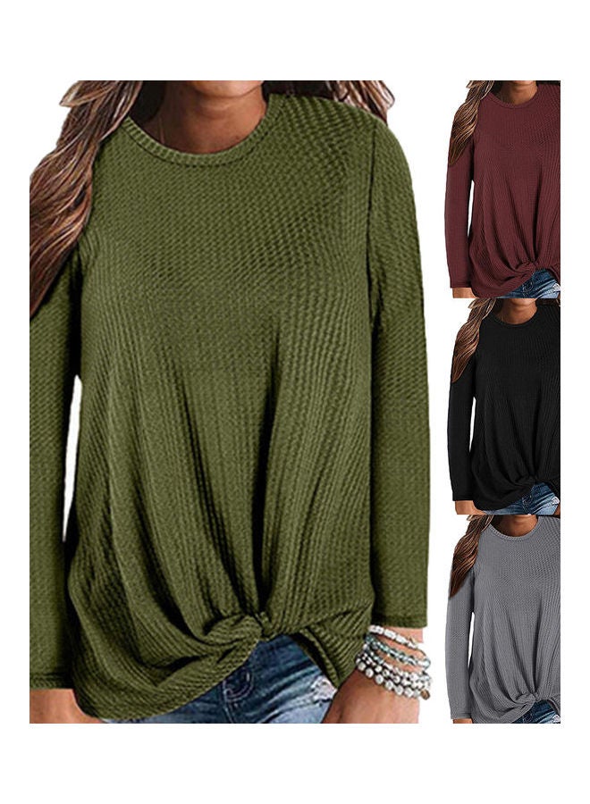 سترة بأكمام طويلة مزينة بعقدة أبيض - Image 3