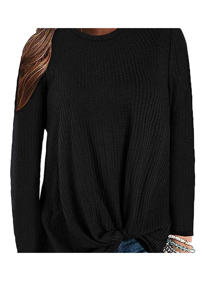 سترة بأكمام طويلة مزينة بعقدة أبيض - Image 5