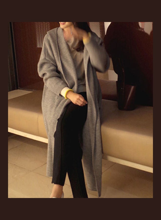 Solid Color Cardigan Black - Image 4