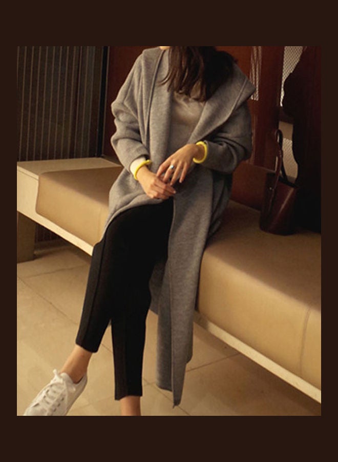 Solid Color Cardigan Black - Image 5