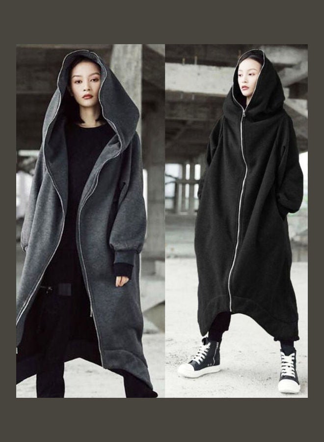 Oversized Hooded Sweatshirt Grey - Image 2