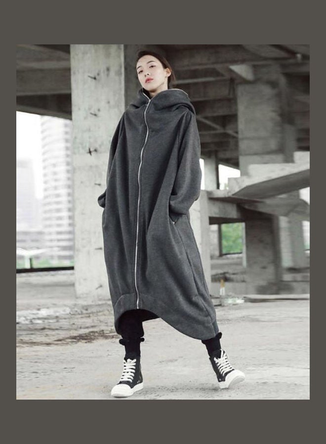 Oversized Hooded Sweatshirt Grey - Image 5