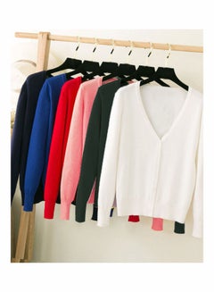 Generic Solid Long Sleeve Cardigan Red  - Image 2