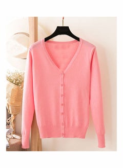 Generic Solid Long Sleeve Cardigan Red  - Image 3