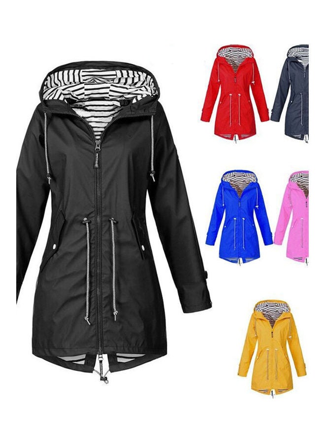 جاكيت مضاد للماء والرياح بغطاء للرأس أحمر - Image 2