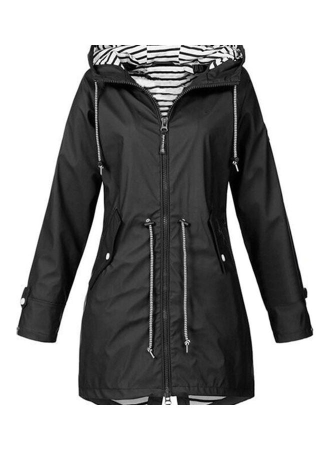 Windproof Waterproof Hooded Jacket Black  - Image 1