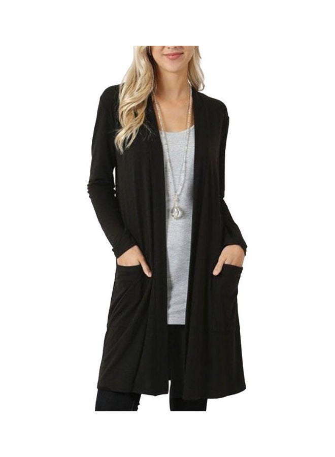 Knitted Long Sleeve Cardigan Black - v1608297025/N43103388V_1