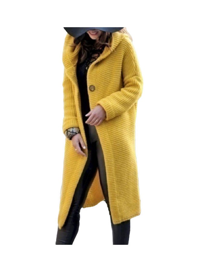 Hooded Long Sleeve Cardigan Yellow - Image 1