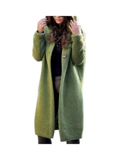 Generic Hooded Long Sleeve Cardigan Green  - Image 1