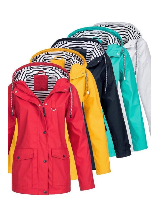 Windproof Waterproof Hooded Jacket Red - Image 2