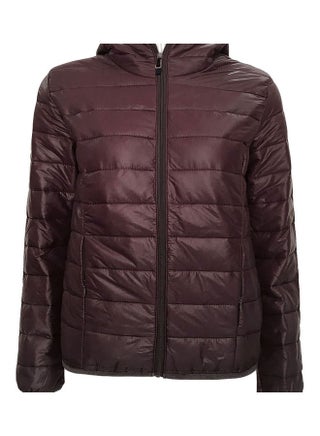 Hooded Long Sleeve Puffer Jacket Coffee - v1608297040/N43104510V_1
