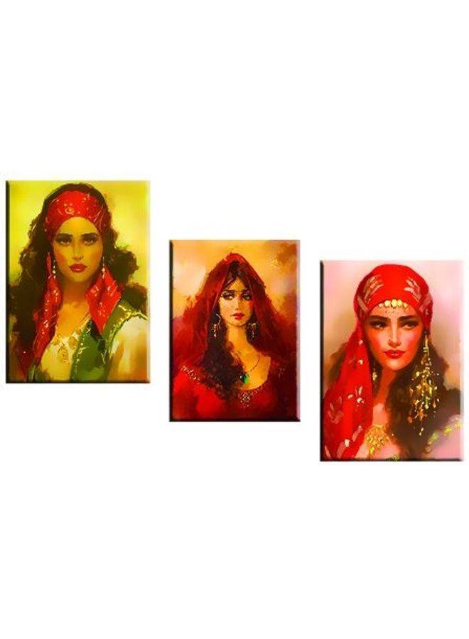 Fast Print 3-Piece Characters Design Framed Vinyl Tableau Multicolor 40x30cm