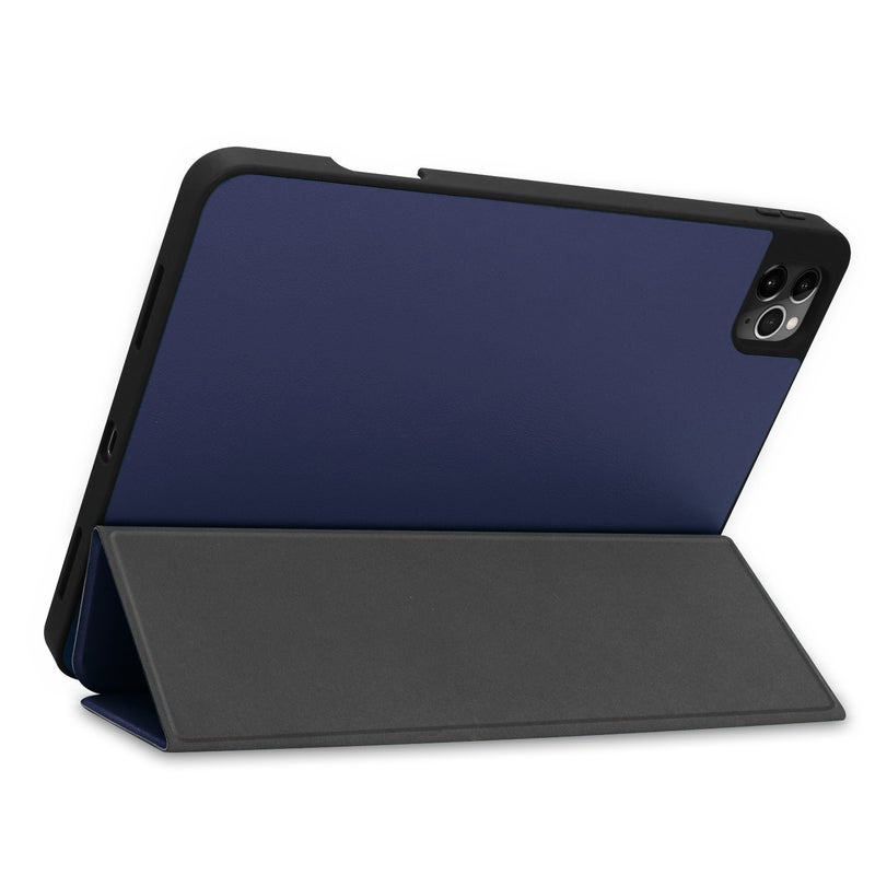 PU Leather Protective Flip Case Cover For Apple iPad Pro 11(2020) With Pencil Slot Dark Blue  - Image 4