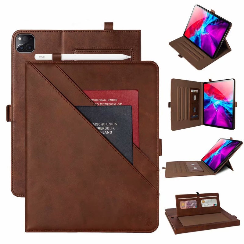 Flip Leather Smart Protective Case Cover For Apple iPad Pro 11(2020) With Card Holder Brown  - Image 1