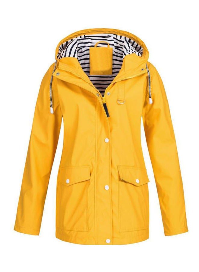 جاكيت مضاد للماء والرياح بغطاء للرأس أسود - Image 4