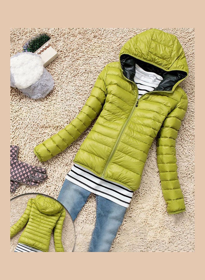 Generic - Hooded Long Sleeve Puffer Jacket Coffee - Image 1