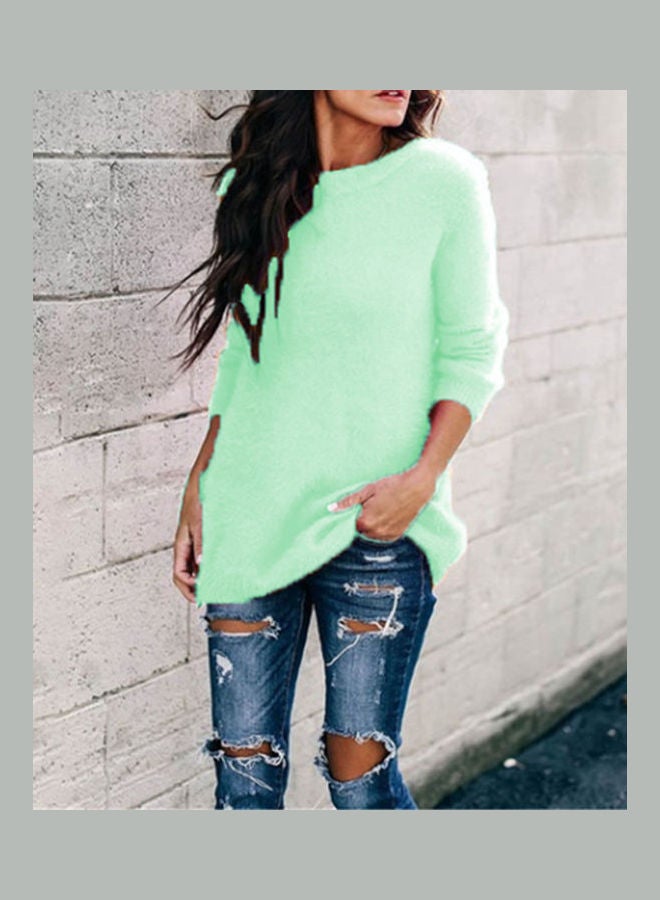 Knitted Long Sleeve Sweater Sky Blue  - Image 5