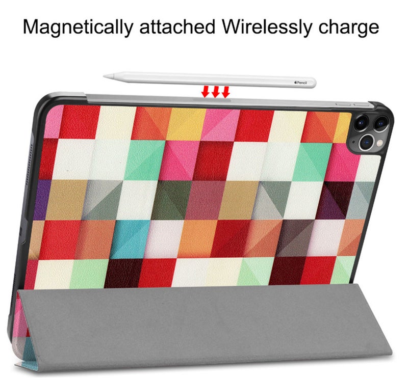 Flip Smart Stand PU Leather Protective Case Cover For Apple iPad Pro 11-Inch(2020) With Pencil Charging Tray Multicolour - Image 3