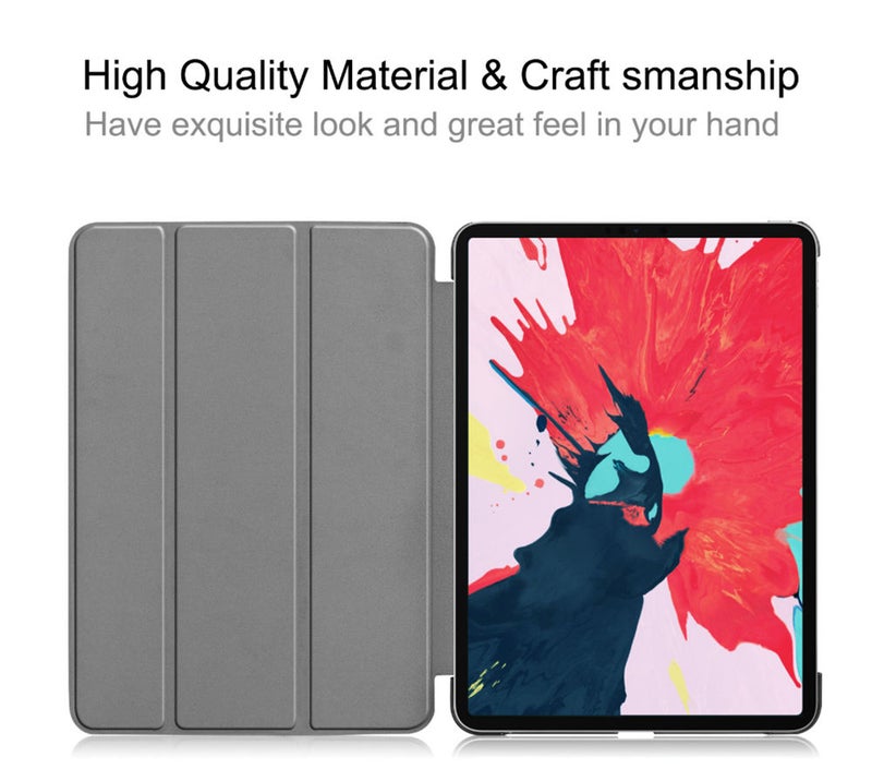 Flip Smart Stand PU Leather Protective Case Cover For Apple iPad Pro 11-Inch(2020) With Pencil Charging Tray Multicolour - Image 5