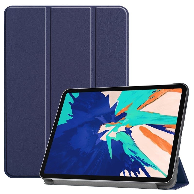 Smart Tri-fold Stand Flip Case Cover For Apple iPad Pro 12.9(2020) With Pencil Wirelessly Charge Function Navy - Image 1
