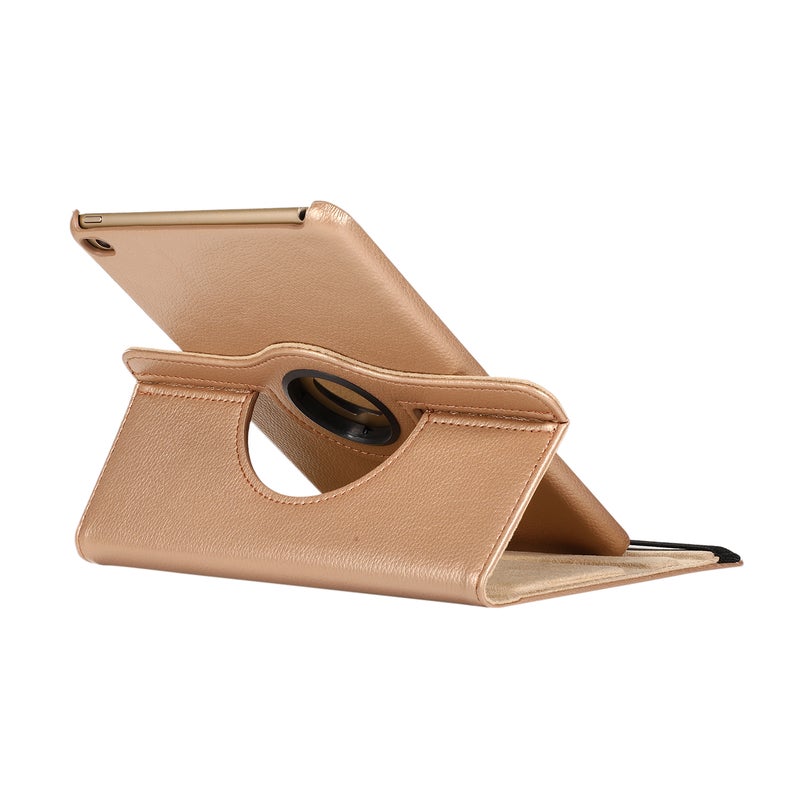 Flip 360 Degree Rotating PU Leather Protective Case Cover For Apple iPad 2019 Mini 5/Mini 4 Gold - Image 2