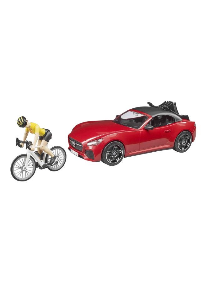 Bruder Roadster With Racing Bike And Cyclist Playset - Image 1