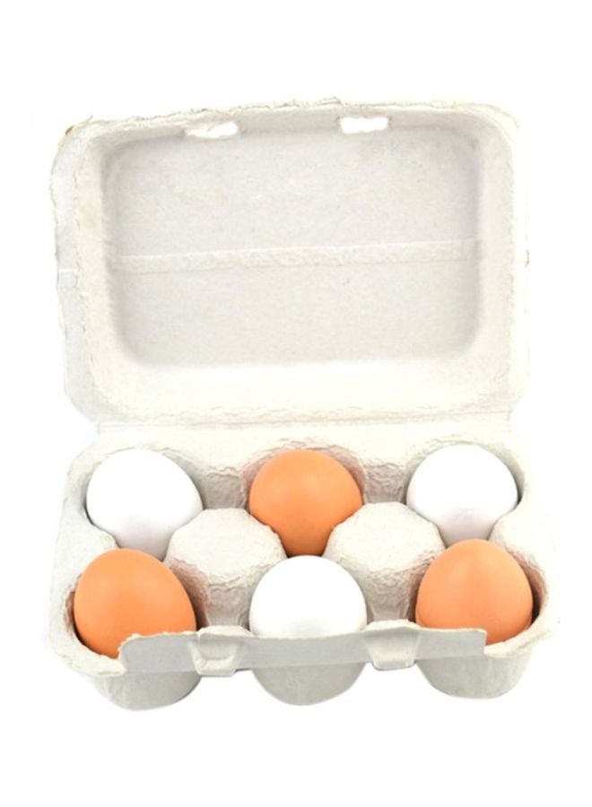 Sharpdo 6-Piece Wooden Egg Pretend Play Game 10x10x10cm - Image 2