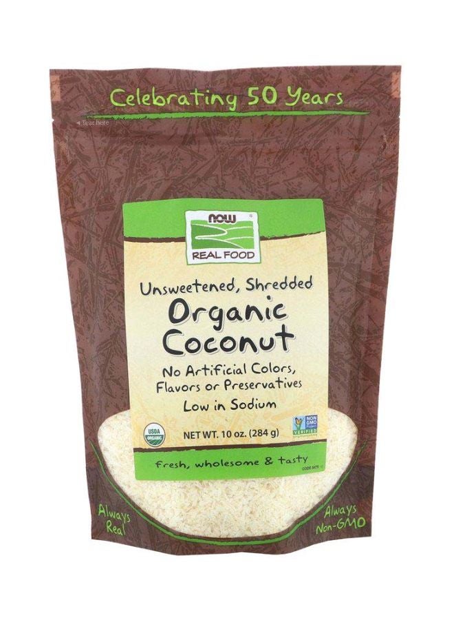 Now Foods Unsweetened Shredded Organic Coconut 284grams - Image 1