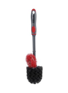 DELCASA Toilet Cleaning Brush With Holder Grey/Black/Red  - Image 1