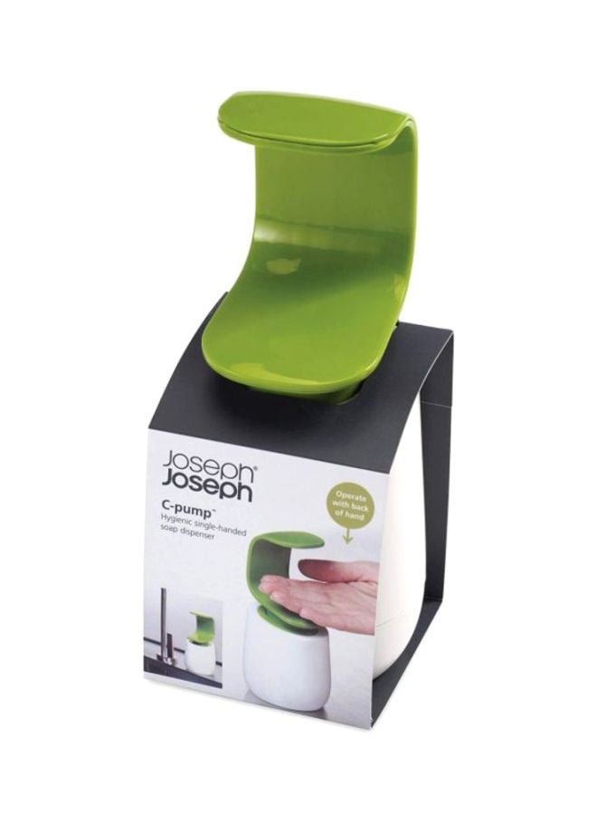 Joseph Joseph - C-Pump Soap Dispenser Bottle White/Green 19x8.5x8.5cm - Image 1