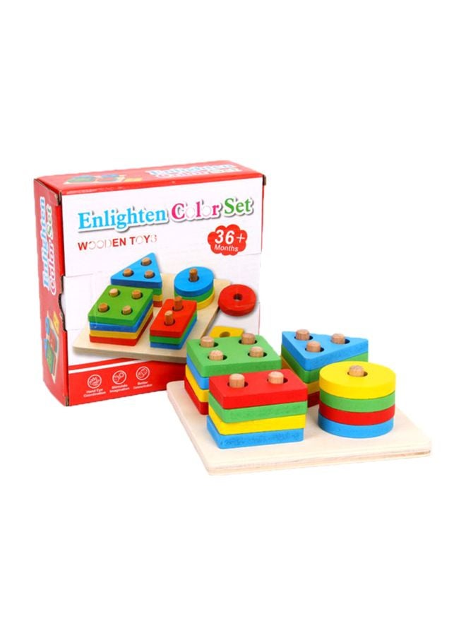 Sharpdo - Wooden Stacking Toy 13.8x13.8x3.5cm - Image 1