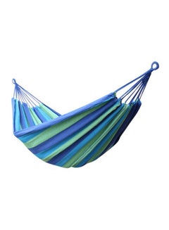Sharpdo Outdoor Striped Pattern Canvas Hammock Blue/Green 80x280cm  - Image 1