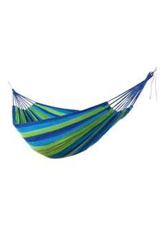 Sharpdo Outdoor Striped Pattern Canvas Hammock Blue/Green 80x280cm  - Image 2