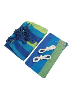 Sharpdo Outdoor Striped Pattern Canvas Hammock Blue/Green 80x280cm  - Image 3