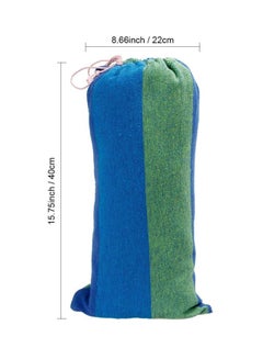 Sharpdo Outdoor Striped Pattern Canvas Hammock Blue/Green 80x280cm  - Image 4