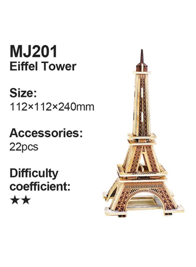 Sharpdo DIY 3D Eiffel Tower Model Wooden Puzzle 11.2x24x11.2cm - Image 2