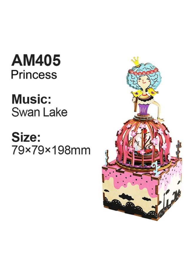 شاربدو بازل محفز للتفكير بتصميم صندوق موسيقي دوّار خشبي ثلاثي الأبعاد 7.9x7.9x19.8سم - Image 2