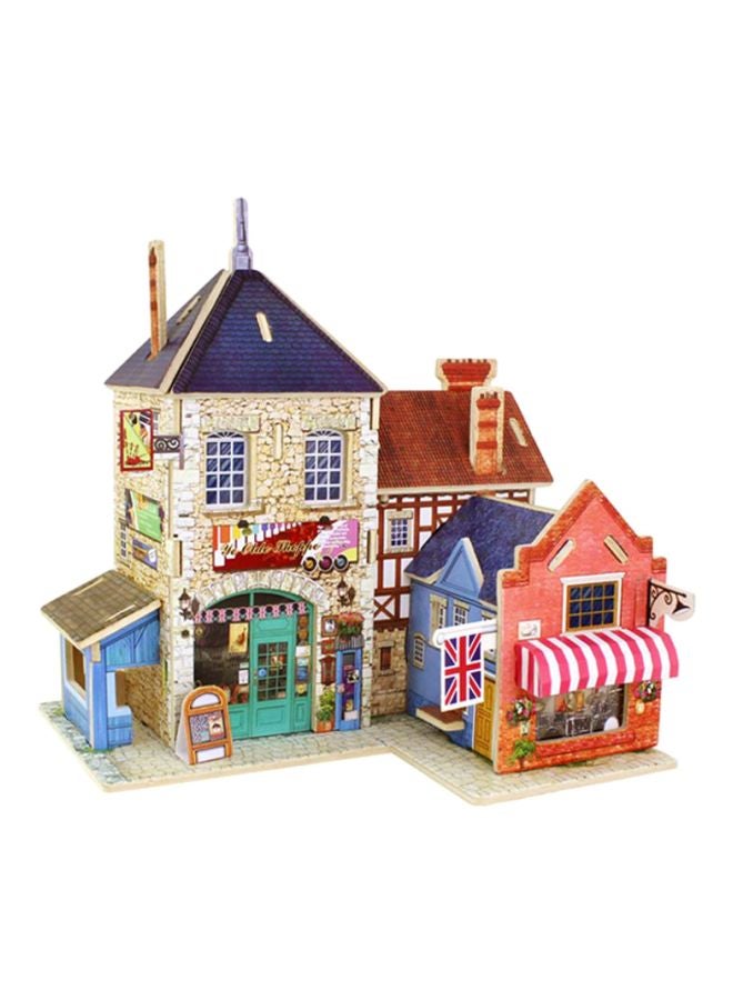 Sharpdo DIY British Style Shop Wooden House Puzzzle 17.6x14.5x18.5cm - Image 1