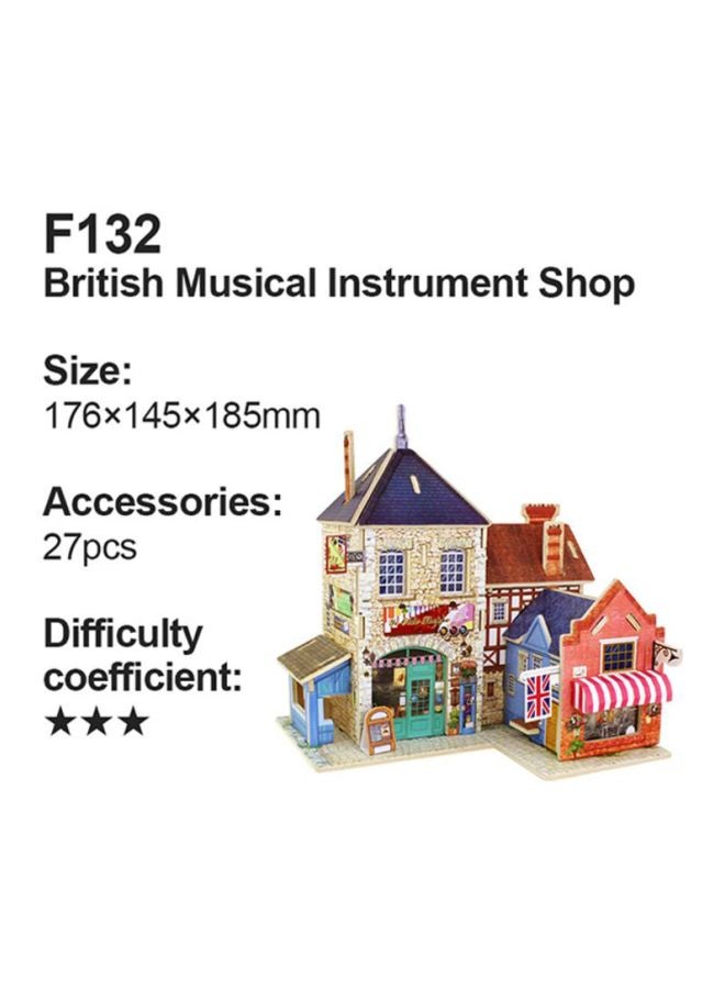 Sharpdo DIY British Style Shop Wooden House Puzzzle 17.6x14.5x18.5cm - Image 2