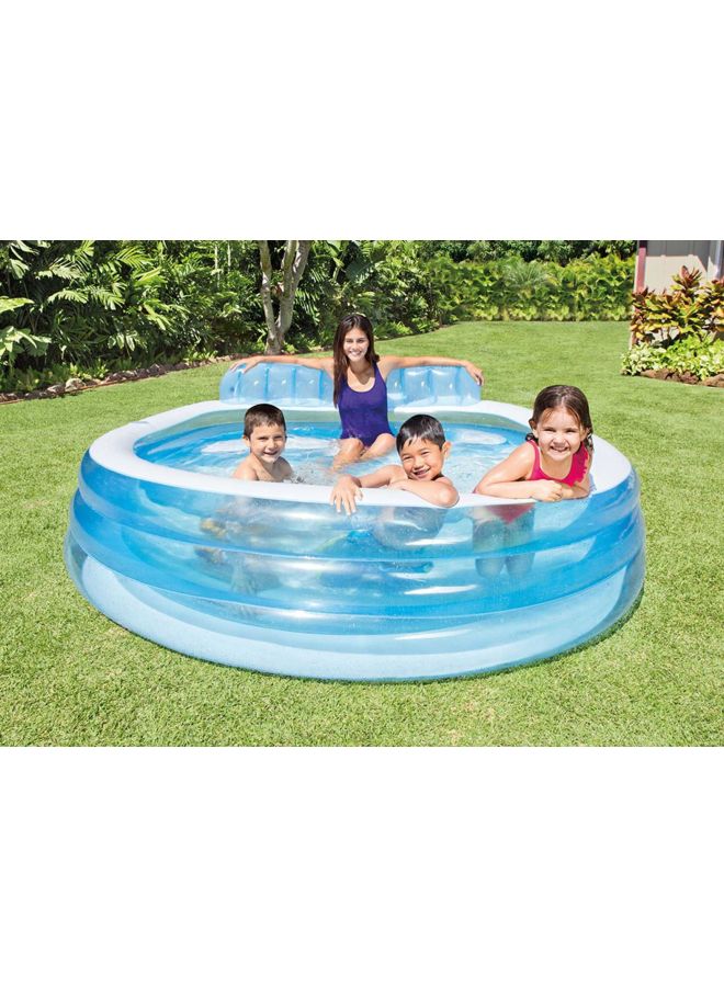 INTEX Center Family Lounge Pool (224cm x 216cm x 76cm) 224x76x216cm - Image 4