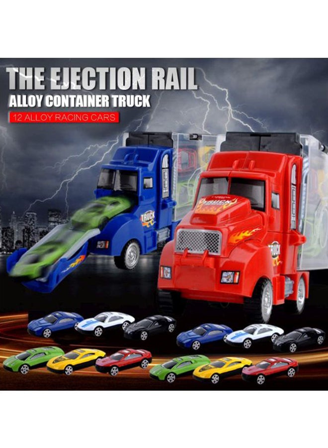 Sharpdo 1:64 Vehicles Transport Truck With 6 Die-cast Car Set 7x36x15cm - Image 3