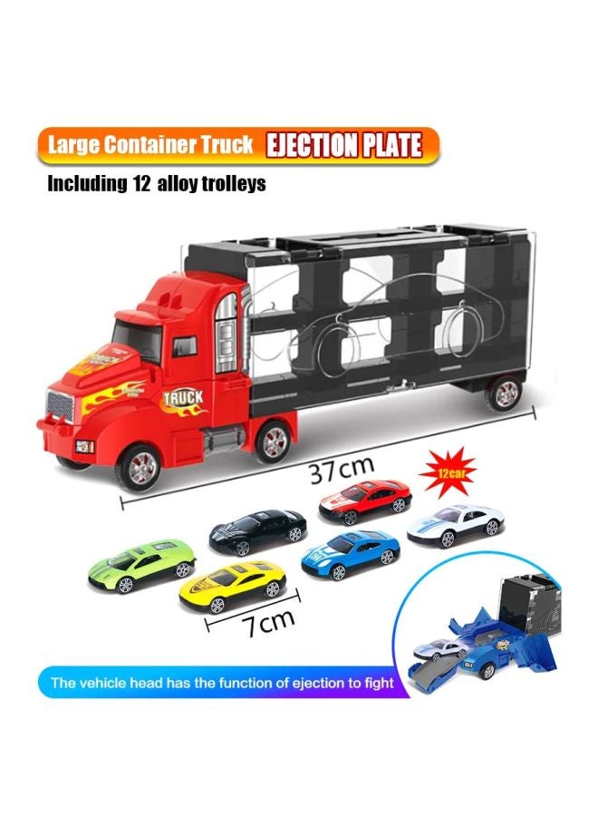 Sharpdo 1:64 Vehicles Transport Truck With 6 Die-cast Car Set 7x36x15cm - Image 4